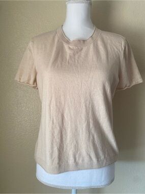 Quince Lightweight Cotton Cashmere Relaxed Sweater Tee Size S